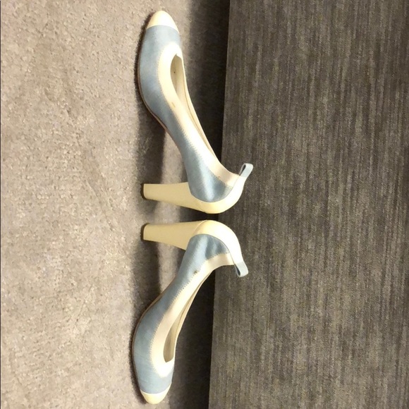 Chanel lightBlue fabric with patent spectator pump - Picture 3 of 8
